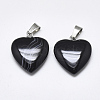 Natural Banded Agate/Striped Agate Pendants G-T122-24D-2