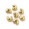 Brass Crimp Beads Covers X-KK-P232-14G-3