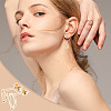 GOMAKERER 20Pcs 2 Styles Brass Ring Stud Earring Findings DIY-GO0001-16-7