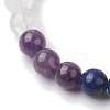 Chakra 8mm Round Natural Quartz Crystal & Amethyst & Lapis Lazuli & Quartz & Green Aventurine & Rose Quartz & Red Jasper BJEW-JB10624-03-3