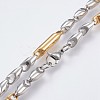 Men's 304 Stainless Steel Bar Link Chain Necklaces NJEW-P218-01A-2