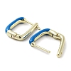 Real 18K Gold Plated Brass Enamel Rectangle Hoop Earrings for Women EJEW-L269-112G-3