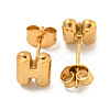 Chunk Letter 304 Stainless Steel Stud Earrings for Women EJEW-G386-01H-G-2