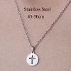 201 Stainless Steel Cross Pendant Necklace NJEW-OY001-12-3