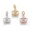 Brass Micro Pave Cubic Zirconia Charms ZIRC-J021-06-RS-1