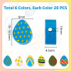 PandaHall Elite 120Pcs 6 Colors Easter Themed Handmade Polymer Clay Beads CLAY-PH0001-92-2