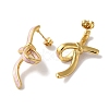 Bowknot Golden Ion Plating(IP) 304 Stainless Steel Stud Earrings for Women EJEW-L287-042G-02-2