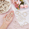 SUPERFINDINGS 220Pcs 6 Style Unfinished Wood Linking Rings WOOD-FH0002-18-3