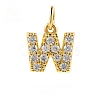 Brass Cubic Zirconia Pendants with Jump Rings FIND-PW0024-09W-1