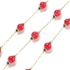 Handmade Round Dyed Natural Malaysia Jade Beaded Chains CHS-P019-08G-C-1