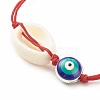 Acrylic Shell & Enamel Evil Eye Braided Bead Bracelet BJEW-JB08130-01-5