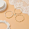 3Pcs 3 Style Natural White Jade & Moonstone Beaded Stretch Bracelets Set BJEW-JB09120-2