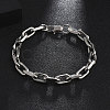201 Stainless Steel Oval Link Chain Bracelets for Men BJEW-R313-07P-2