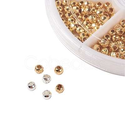 Rack Plating and PVD Vacuum Plating Brass Corrugated Round Spacer Beads KK-JP0010-10-RS-1