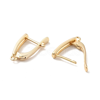 Rack Plating Brass Hoop Earring Findings with Latch Back Closure KK-D083-02G-1