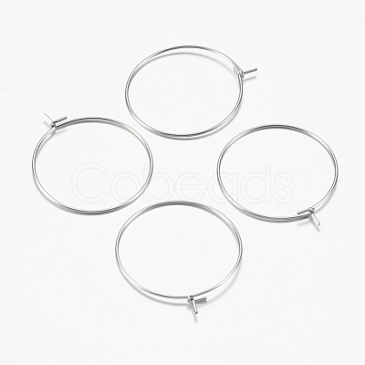 316 Surgical Stainless Steel Hoop Earrings Findings STAS-I097-050C-1