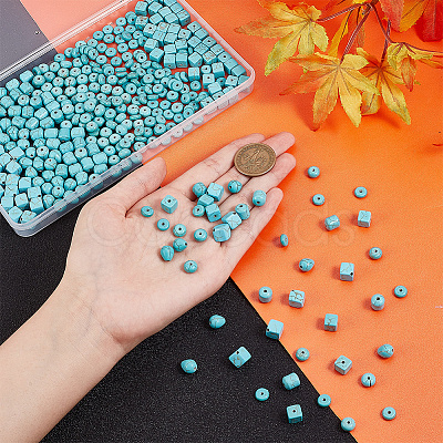 ARRICRAFT 6 Strands 6 Styles Synthetic Turquoise Beads Strands G-AR0005-11-1