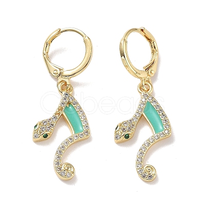 Real 18K Gold Plated Brass Dangle Leverback Earrings EJEW-L269-010G-02-1