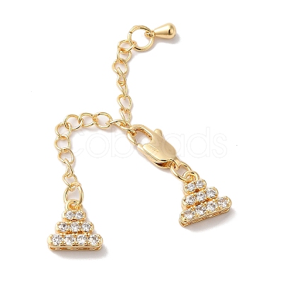 Brass Micro Pave Cubic Zirconia Chain Extender KK-G503-02G-1