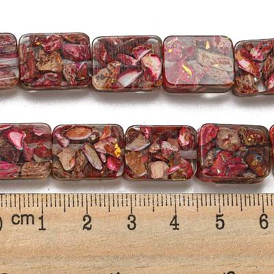 Dyed Natural Imperial Jasper with Resin Beads Strands G-G083-F03-01-1