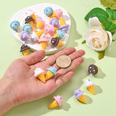 50Pcs 5 Colors Imitation Ice Cream Decoration AJEW-CJ0001-20-1