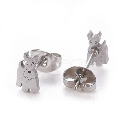 Tarnish Resistant 304 Stainless Steel Puppy Jewelry Sets SJEW-F208-06P-1