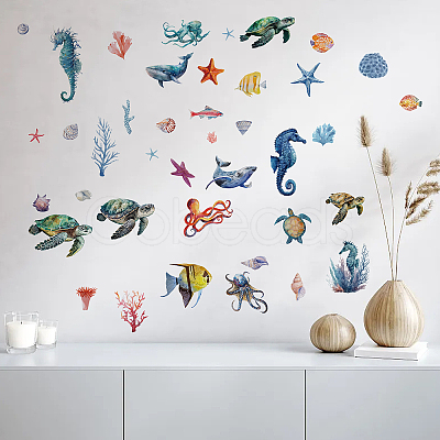 8 Sheets 8 Styles PVC Waterproof Wall Stickers DIY-WH0345-049-1