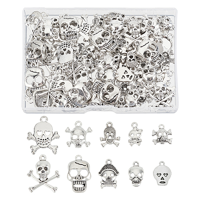 ARRICRAFT 100Pcs 10 Style Tibetan Style Alloy Charms FIND-AR0002-11-1