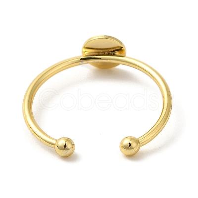 Rack Plating Brass Open Cuff Pad Ring Settings KK-F873-39G-1