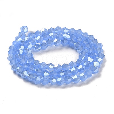 Imitation Jade Electroplate Glass Beads Strands EGLA-F029-J4mm-A04-1