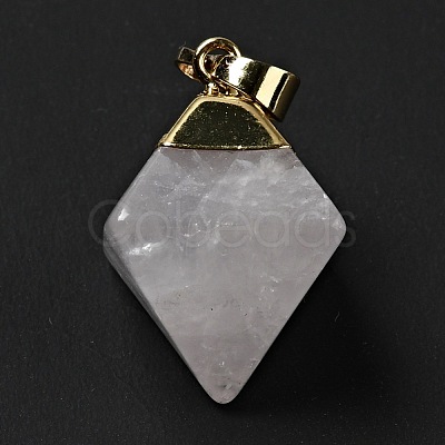 Natural Quartz Crystal Pendants G-P474-03G-07-1