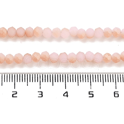 Half Rainbow Plated Faceted Rondelle Glass Bead Strands X-EGLA-L007-B05-4mm-1