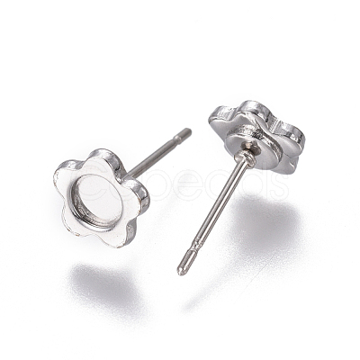 Non-Tarnish 304 Stainless Steel Ear Stud Components STAS-F222-046-1