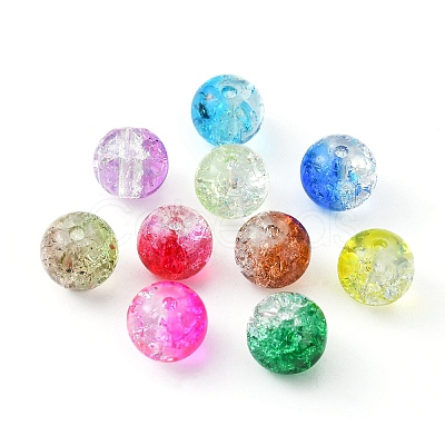 200Pcs 10 Colors Baking Painted Crackle Glass Bead Strands CCG-YW0001-17-1