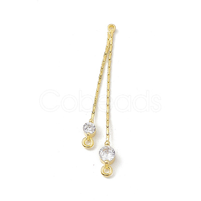 Brass Coreana Chains Tassel Pendants KK-P227-08G-1