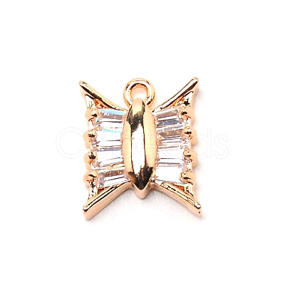 Brass Clear Cubic Zirconia Pendants ZIRC-WH0002-19-1