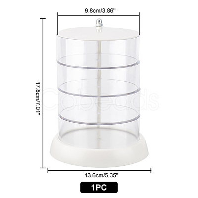 4 Layers Column PVC Rotating Jewelry Organizer Boxes CON-WH0089-02B-1