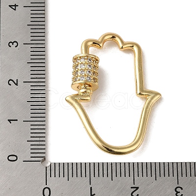 Brass Micro Pave CLear Cubic Zirconia Keychain Clasps KK-R162-028B-G-1