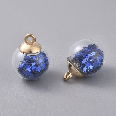 Glass Ball Pendants GLAA-WH0015-26E-1