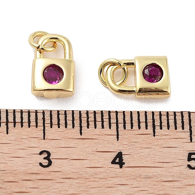 Brass Micro Pave Cubic Zirconia Charms KK-C051-13G-01-1