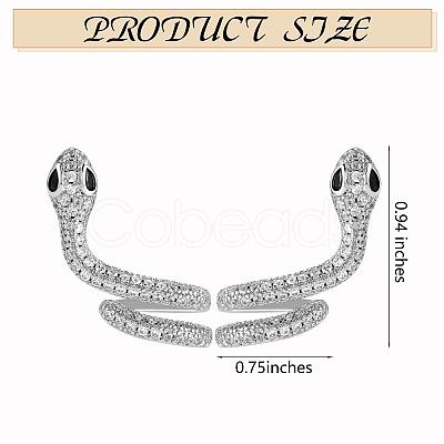 Clear Cubic Zirconia Snake Stud Earrings JE1077A-1