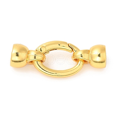 Rack Plating Brass Fold Over Clasps X-KK-Q781-10G-1