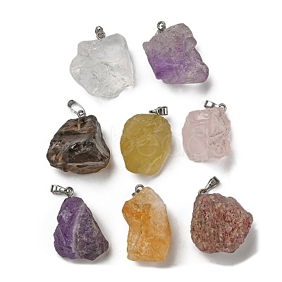 Raw Rough Natural Mixed Stone Pendants G-M405-02P-1