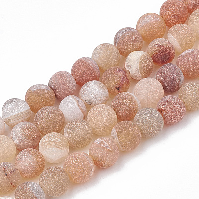 Dyed Natural Striped Agate/Banded Agate Beads Strands G-T098-05A-07-1