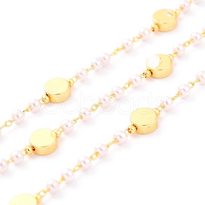 Handmade CCB Plastic Imitation Pearl Beaded Chains CHC-I038-23G-1