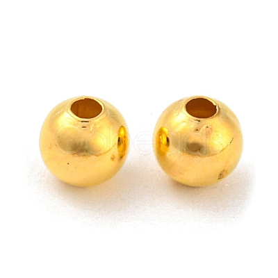 Brass Smooth Round Beads EC400-2G-1