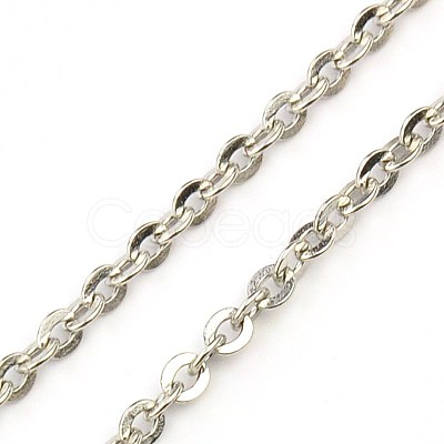 Tarnish Resistant 304 Stainless Steel Necklaces Women Cable Chain Necklaces NJEW-C079-01B-1