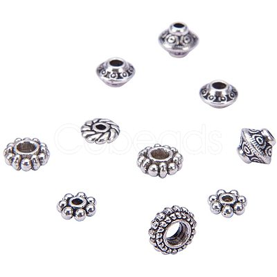 Tibetan Silver Spacer Beads Sets TIBEB-PH0001-04-NF-1