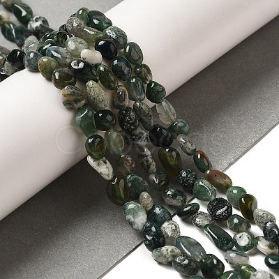 Natural Moss Agate Beads Strands G-L608-A03-01-1