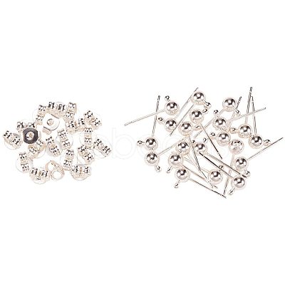 Brass Post Earring Findings KK-PH0026-23S-NF-1